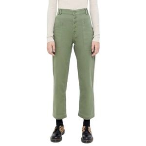 Urban Outfitters Lance Utility Trouser Pants 2 Green High Rise Button Front